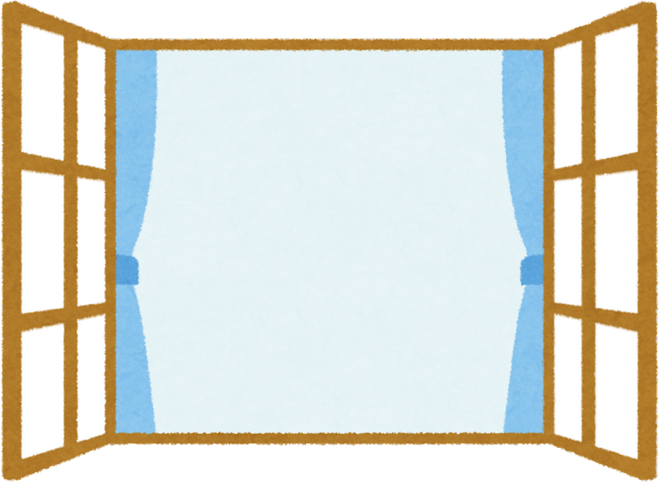 Open Window Illustration with Curtains